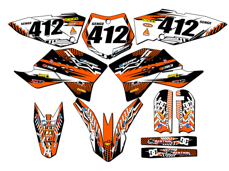 2009-2015 SX 65 MAYHEM Orange Senge Graphics Kit Compatible with KTM - Picture 8 of 10