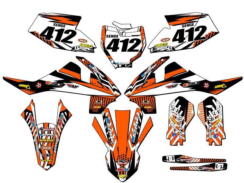 2019-2023 SX 65 MAYHEM Orange Senge Graphics Kit Compatible with KTM - Picture 8 of 10