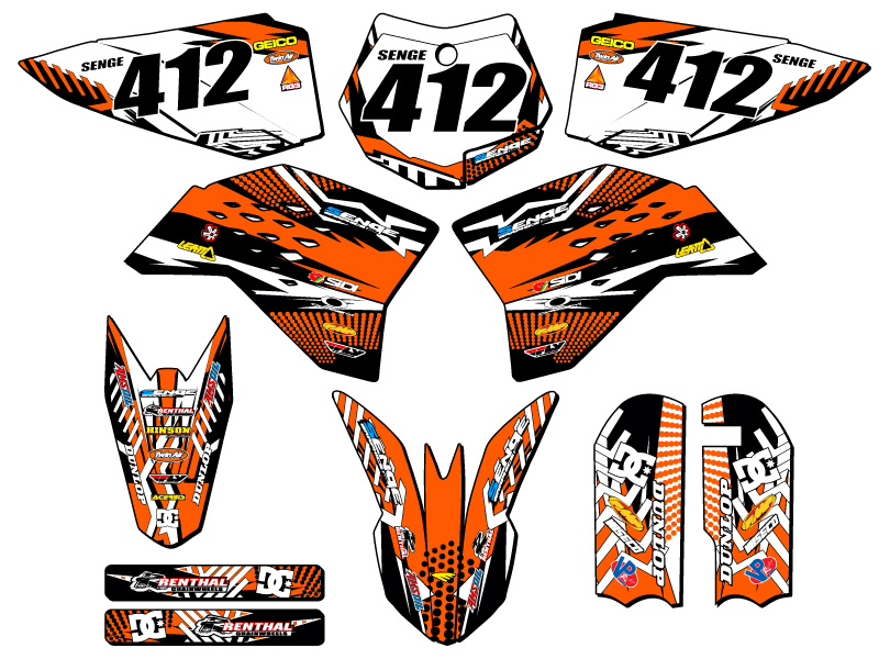 2009-2015 SX 50 MAYHEM Orange Senge Graphics Kit Compatible with KTM - Picture 8 of 10