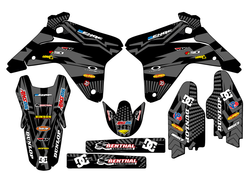 2005-2006 RMZ 450 MAYHEM Black Senge Graphics Kit Compatible with Suzuki - Picture 8 of 10