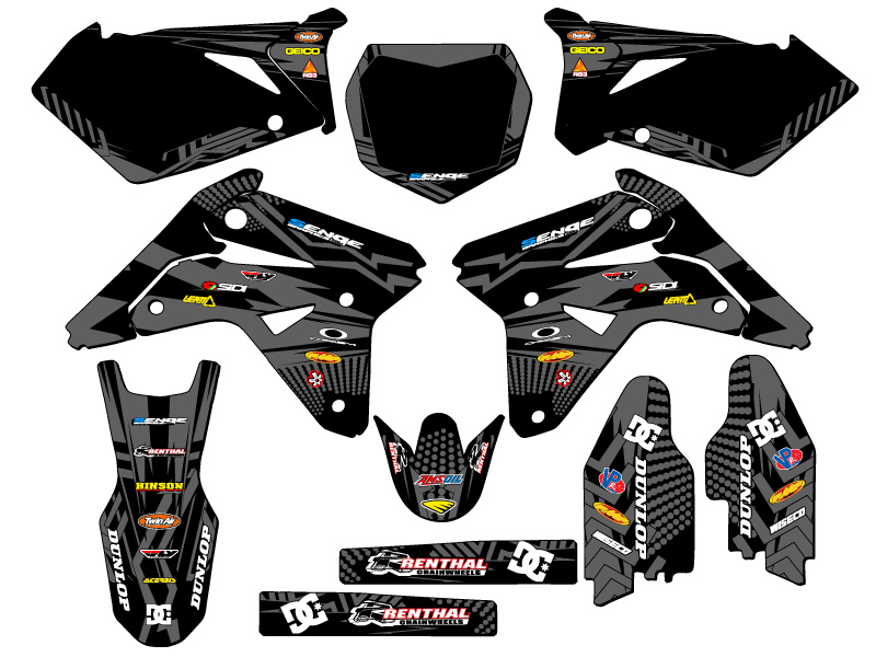 2007 RMZ 450 MAYHEM Black Senge Graphics Kit Compatible con Suzuki - Imagen 8 de 10