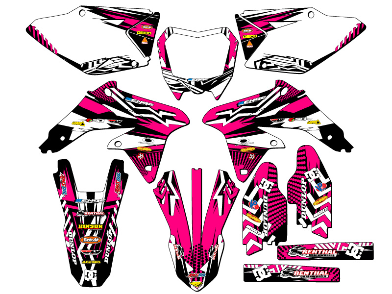 2008-2017 RMZ 450 MAYHEM Pink Senge Graphics Kit Compatible with Suzuki - Picture 2 of 10
