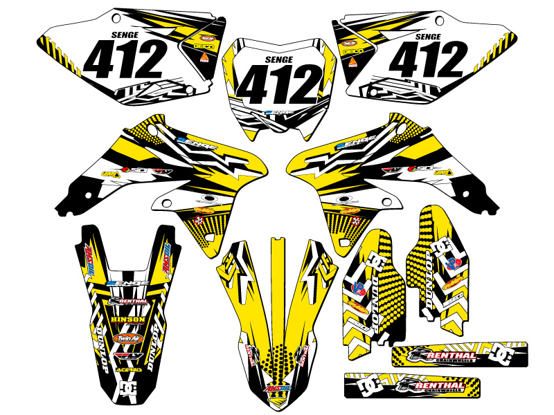 2008-2017 RMZ 450 MAYHEM Yellow Senge Graphics Kit Compatible with Suzuki - Picture 8 of 10