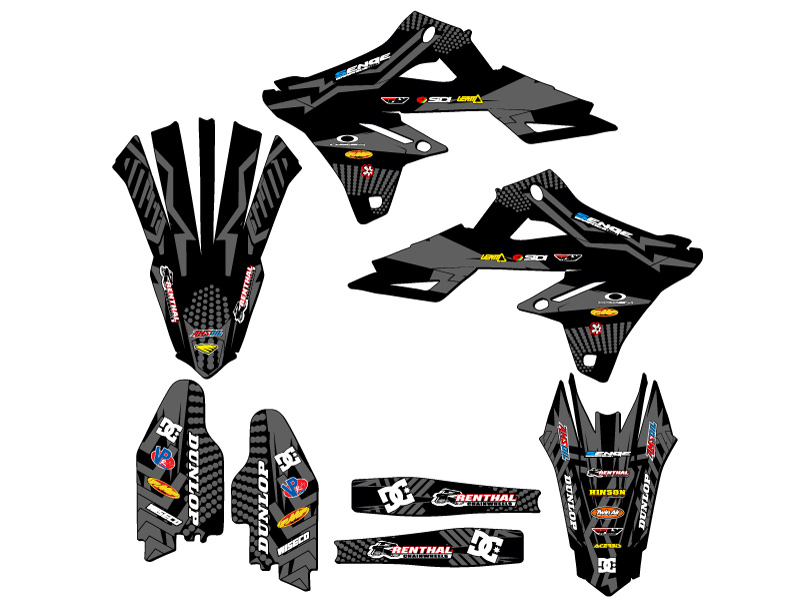 2018-2023 RMZ 450 MAYHEM Black Senge Graphics Kit Compatible with Suzuki - Picture 5 of 10
