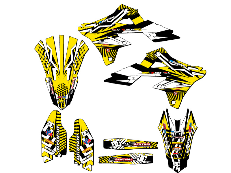 2018-2023 RMZ 450 MAYHEM Yellow Senge Graphics Kit Compatible with Suzuki - Picture 2 of 10