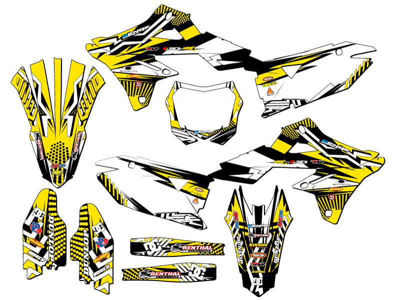 2018-2023 RMZ 450 MAYHEM Yellow Senge Graphics Kit Compatible with Suzuki - Picture 5 of 10