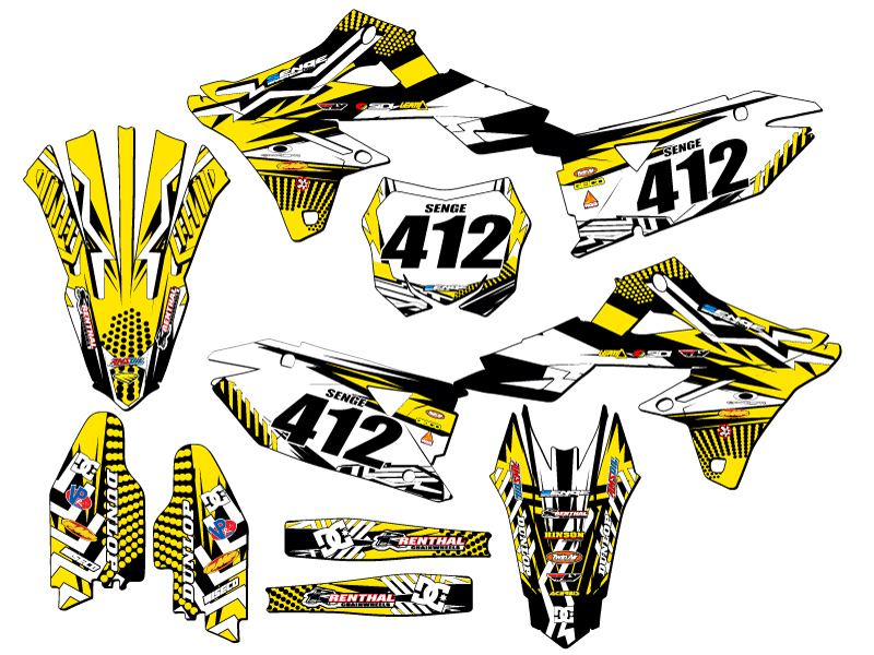 2018-2023 RMZ 450 MAYHEM Yellow Senge Graphics Kit Compatible with Suzuki - Picture 8 of 10