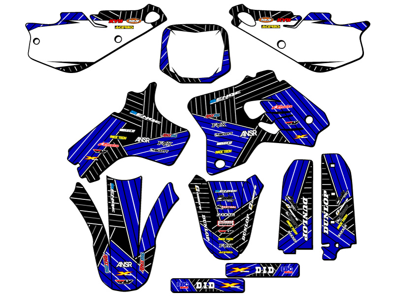 1993-2001 YZ 80 RACE SERIE Blue Senge kit de gráficos compatible con Yamaha - Imagen 5 de 10