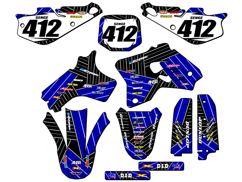 1993-2001 YZ 80 RACE SERIE Blue Senge kit de gráficos compatible con Yamaha - Imagen 8 de 10