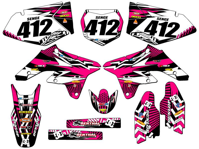 2007-2009 RMZ 250 MAYHEM Pink Senge Graphics Kit Compatible with Suzuki - Picture 8 of 10