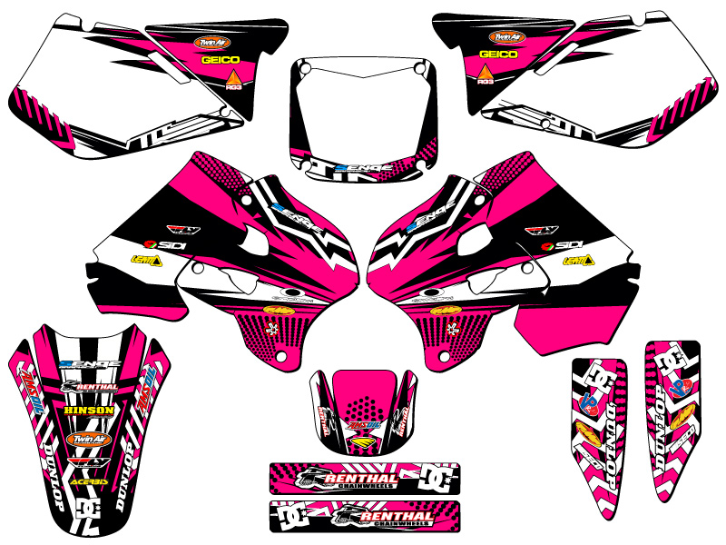 1996-1998 RM 250 MAYHEM Pink Senge Graphics Kit Compatible