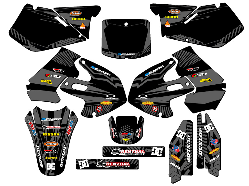 1999-2000 RM 250 MAYHEM Black Senge Graphics Kit Compatible with Suzuki - Picture 8 of 10