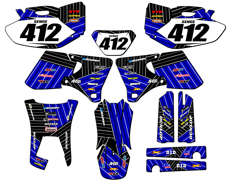 Kit de gráficos Blue Senge 1998-2002 WR 426 F RACE compatible con Yamaha - Imagen 8 de 10