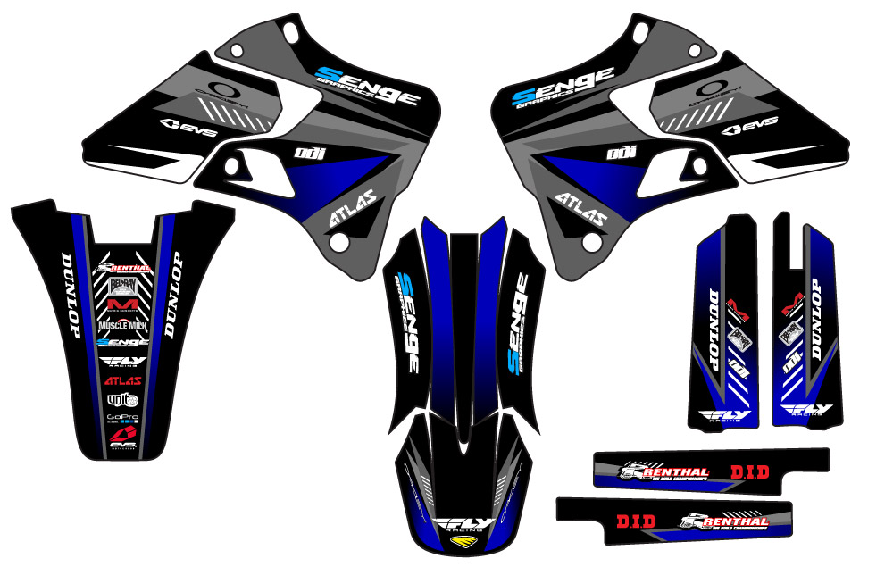 1996-1999 YZ 125 SURGE Black Senge Graphics Kit Compatible with Yamaha - Picture 2 of 10