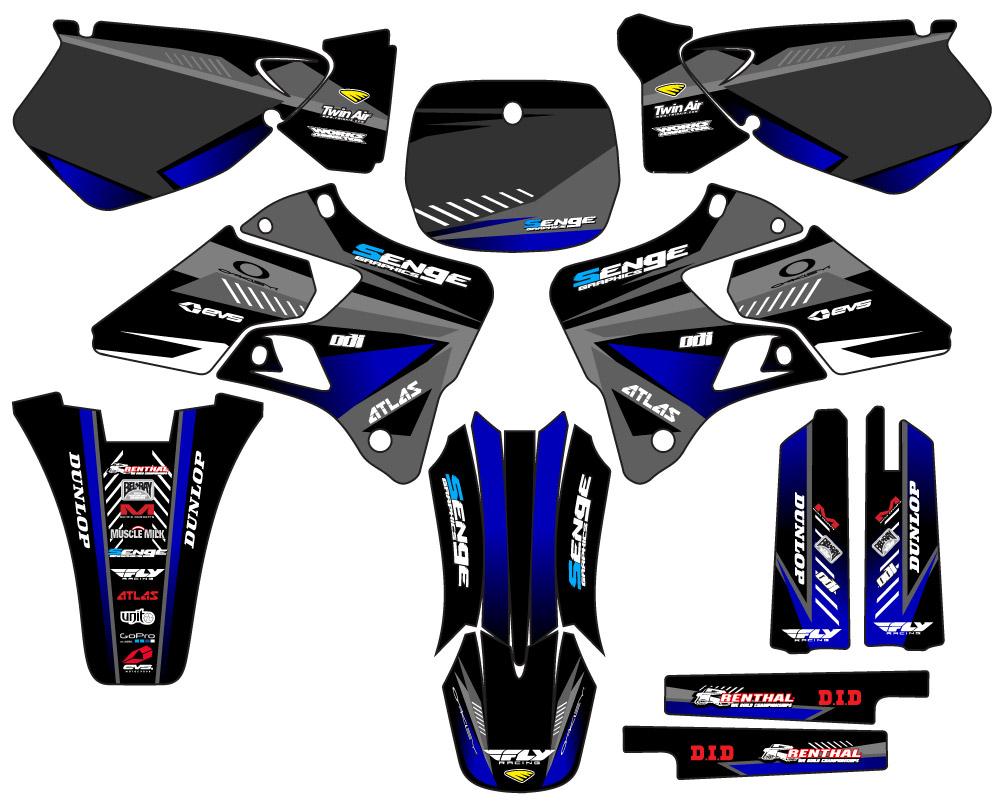 1996-1999 YZ 125 SURGE Black Senge Graphics Kit Compatible with Yamaha - Picture 5 of 10