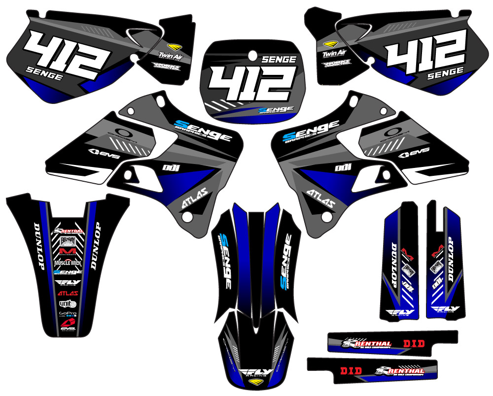 1996-1999 YZ 125 SURGE Black Senge Graphics Kit Compatible with Yamaha - Picture 8 of 10