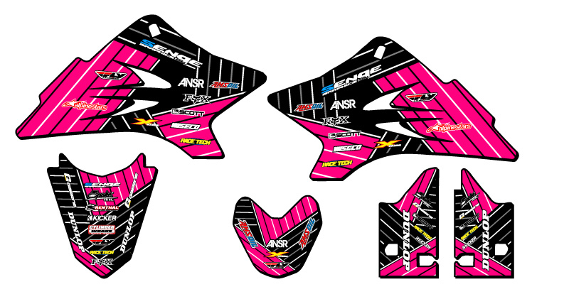 Kit de gráficos Senge Pink Senge 2006-2022 TTR 50 RACE compatible con Yamaha - Imagen 2 de 10