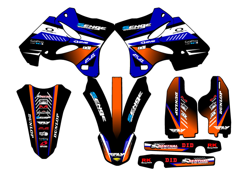 Kit de gráficos YZ 125 SURGE 2005-2007 azul Senge compatible con Yamaha - Imagen 2 de 10
