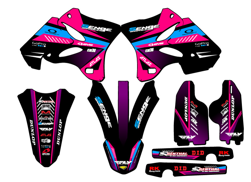 Kit de gráficos YZ 125 SURGE 2005-2007 Pink Senge compatible con Yamaha - Imagen 2 de 10