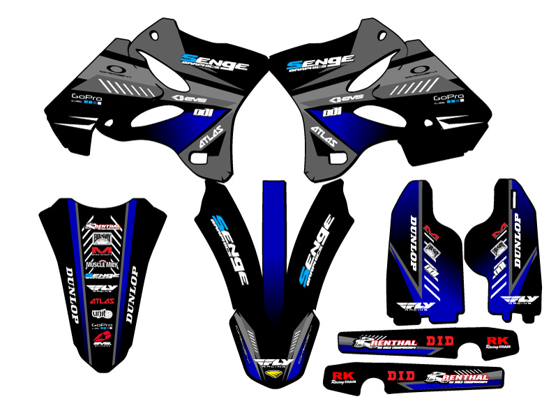 Kit de gráficos YZ 125 SURGE 2005-2007 Black Senge compatible con Yamaha - Imagen 2 de 10