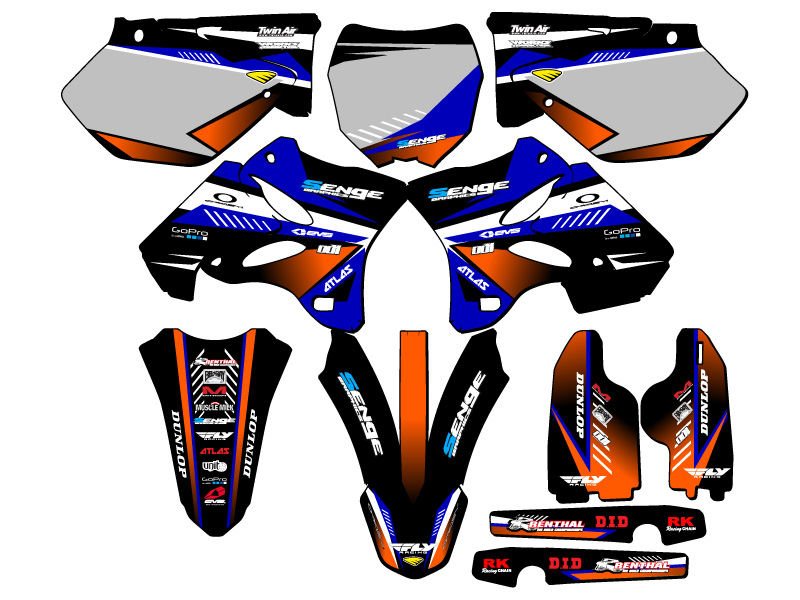 Kit de gráficos YZ 125 SURGE 2005-2007 azul Senge compatible con Yamaha - Imagen 5 de 10