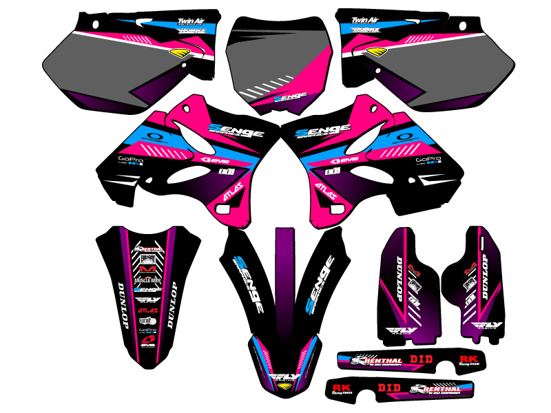 Kit de gráficos YZ 125 SURGE 2005-2007 Pink Senge compatible con Yamaha - Imagen 5 de 10