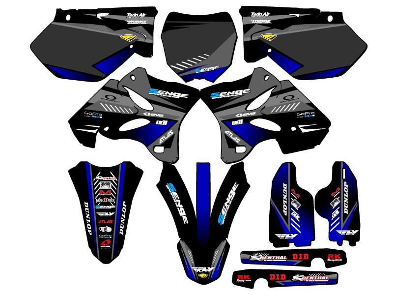 Kit de gráficos YZ 125 SURGE 2005-2007 Black Senge compatible con Yamaha - Imagen 5 de 10