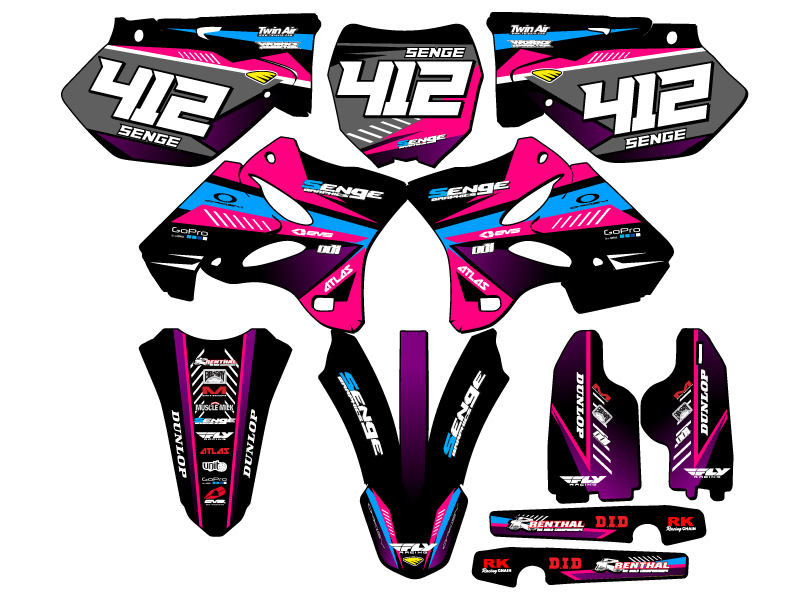 Kit de gráficos YZ 125 SURGE 2005-2007 Pink Senge compatible con Yamaha - Imagen 8 de 10