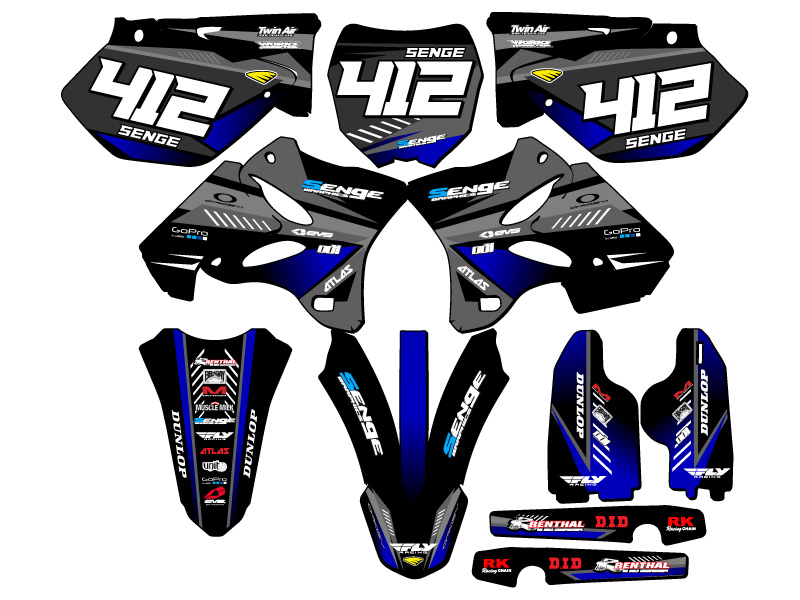 Kit de gráficos YZ 125 SURGE 2005-2007 Black Senge compatible con Yamaha - Imagen 8 de 10