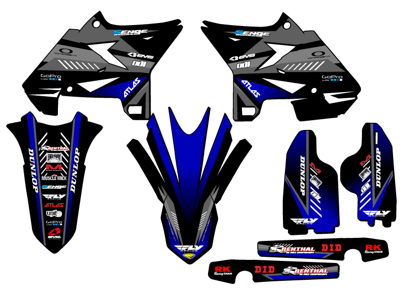 2005-2007 fits UFO RESTYLE YZ 125 SURGE Black Senge Graphics Kit Compatible - Picture 2 of 10