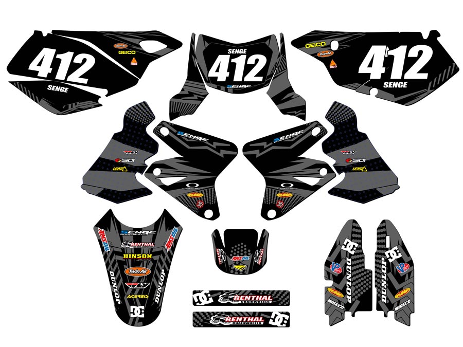 2005-2023 DRZ 400 MAYHEM Black Senge Graphics Kit Compatible with Suzuki - Picture 8 of 10