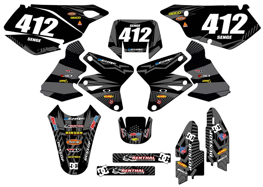 2000-2004 DRZ 400 MAYHEM Black Senge kit de gráficos compatible con Suzuki - Imagen 8 de 10
