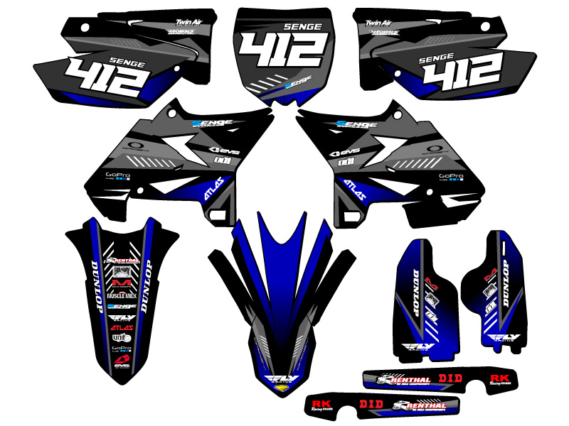 2005-2007 fits UFO RESTYLE YZ 125 SURGE Black Senge Graphics Kit Compatible - Picture 8 of 10