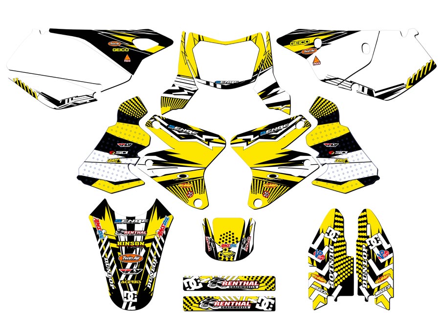 2005-2023 DRZ 400 MAYHEM Yellow Senge Graphics Kit Compatible with Suzuki - Picture 5 of 10