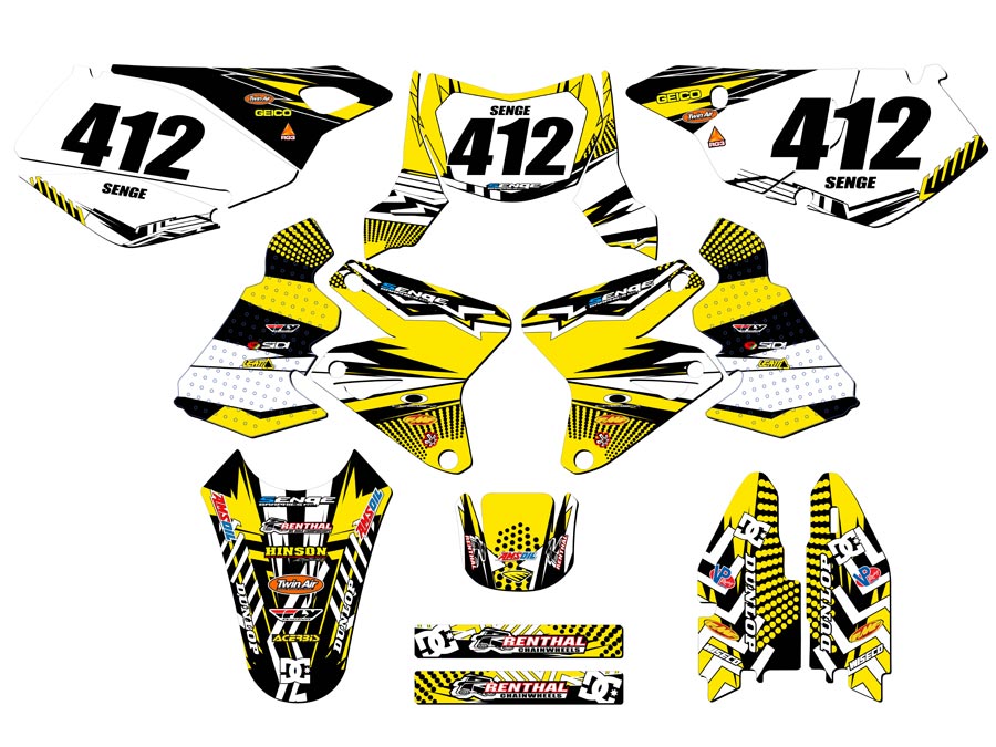 2005-2023 DRZ 400 MAYHEM Yellow Senge Graphics Kit Compatible with Suzuki - Picture 8 of 10