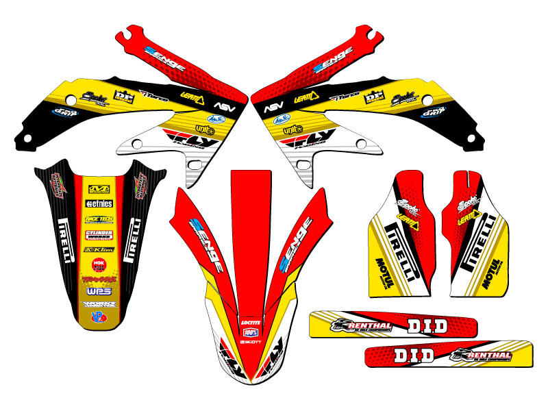 2008 CRF 450 R RICOCHET Yellow Senge Graphics Kit Compatible with Honda - Picture 2 of 10