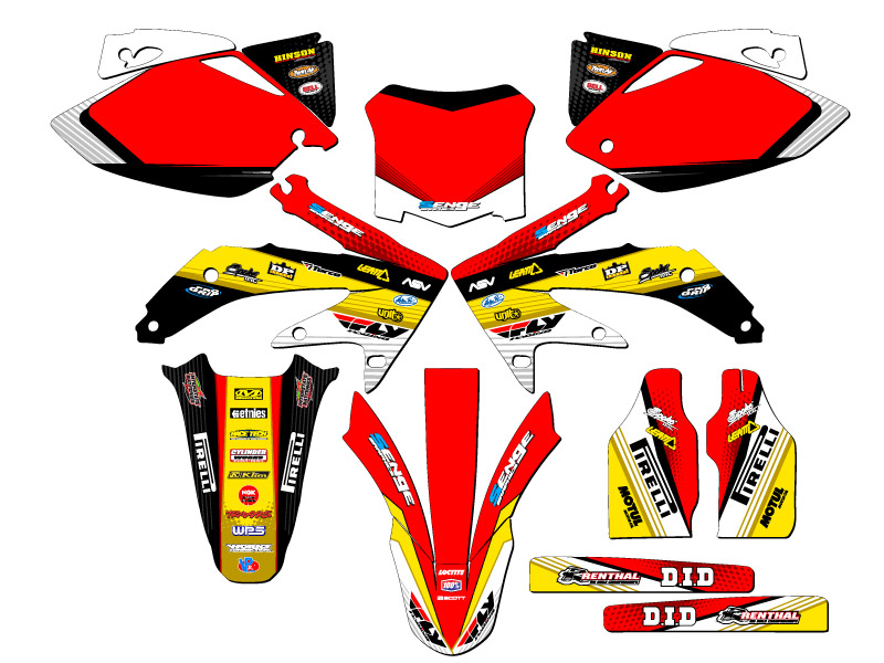 2008 CRF 450 R RICOCHET Yellow Senge Graphics Kit Compatible with Honda - Picture 5 of 10