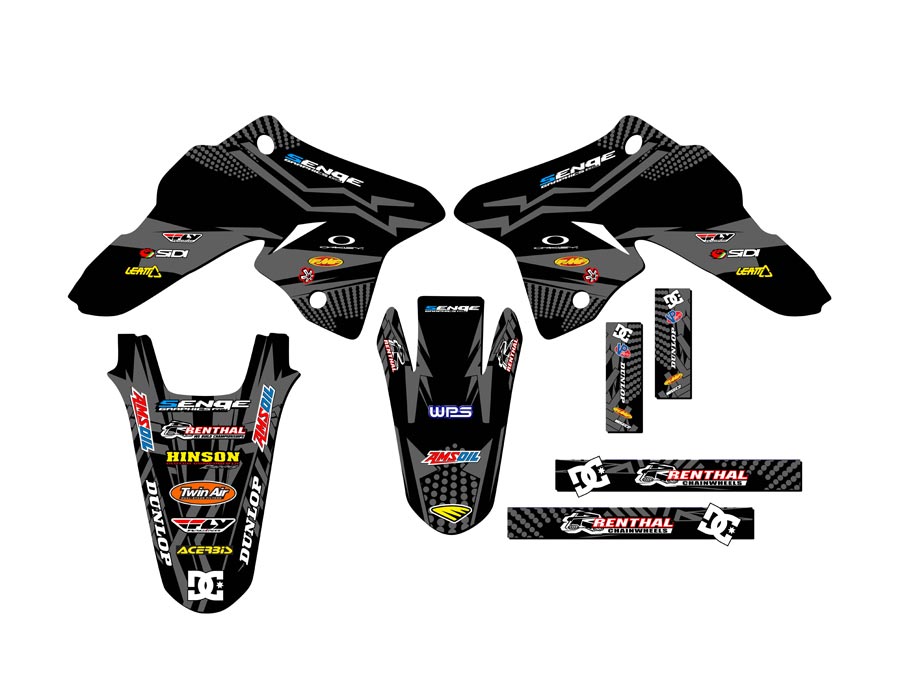 2008-2023 DRZ 125 MAYHEM Black Senge Graphics Kit Compatible with Suzuki - Foto 5 di 10
