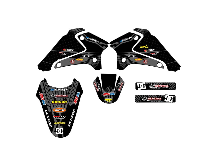 DRZ 125 MAYHEM 2001-2007 Black Senge Graphics Kit compatible con Suzuki - Imagen 8 de 10