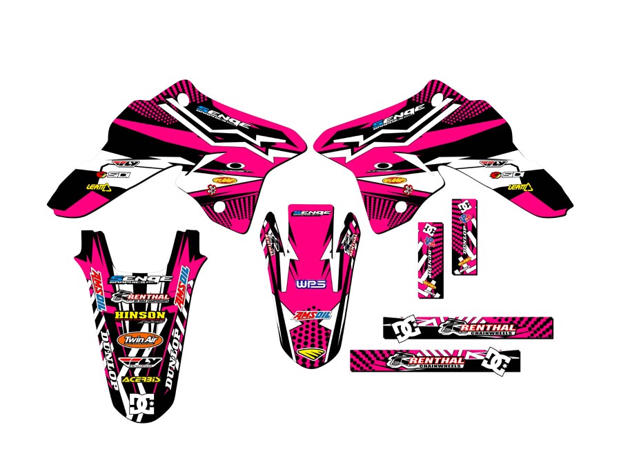 2008-2023 DRZ 125 MAYHEM Pink Senge Graphics Kit Compatible with Suzuki - Foto 2 di 10
