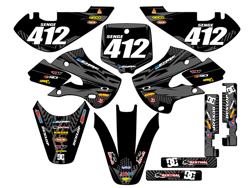 2000-2009 DRZ 110 MAYHEM Black Senge Graphics Kit Compatible with Suzuki - Picture 2 of 10
