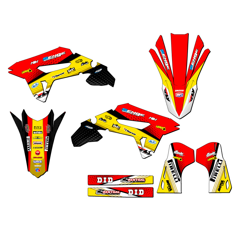 2021-2023 CRF 450 R RICOCHET Yellow Senge Graphics Kit Compatible with Honda - Picture 2 of 10