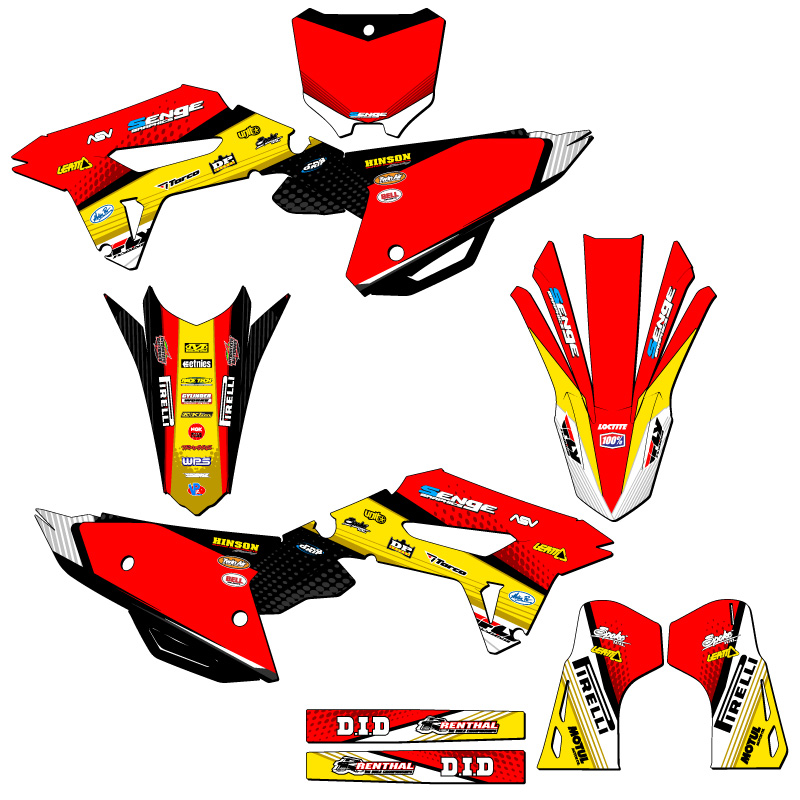 2021-2023 CRF 450 R RICOCHET Yellow Senge Graphics Kit Compatible with Honda - Picture 5 of 10