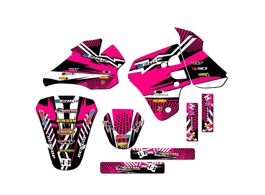 1995-1999 RM 80 MAYHEM Pink Senge Graphics Kit Compatible with
