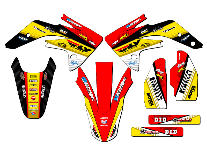 2007-2023 CRF 150 R RICOCHET Yellow Senge Graphics Kit Compatible with Honda - Bild 2 von 10