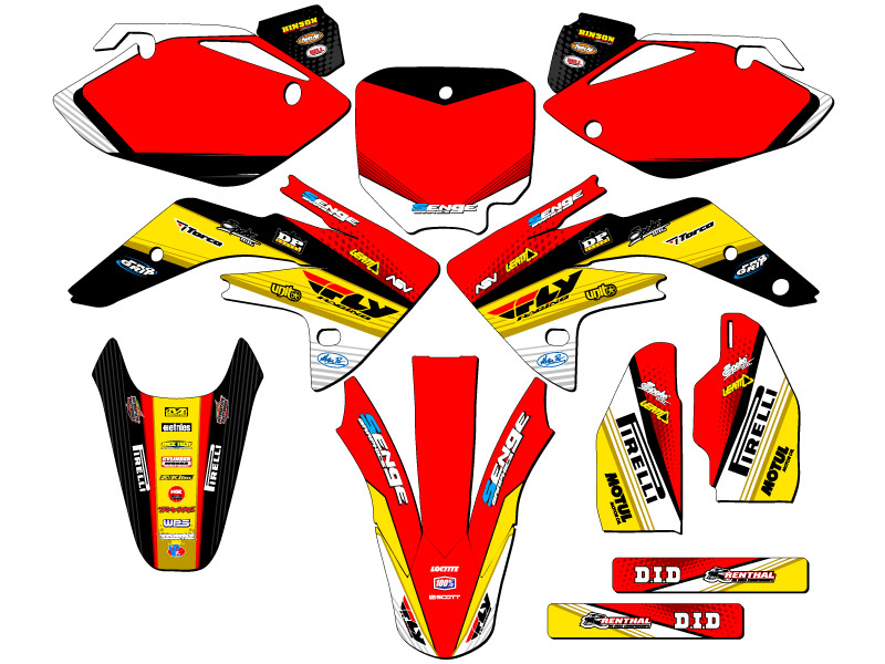 2007-2023 CRF 150 R RICOCHET Yellow Senge Graphics Kit Compatible with Honda - Bild 5 von 10