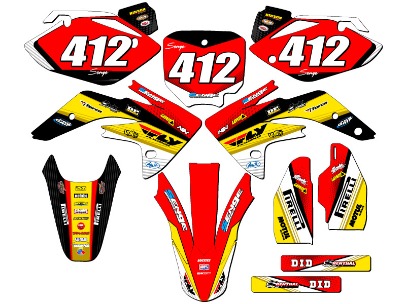 2007-2023 CRF 150 R RICOCHET Yellow Senge Graphics Kit Compatible with Honda - Bild 8 von 10