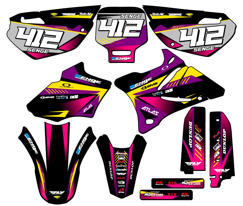 2002-2014 YZ 85 SURGE Purple Senge kit de gráficos compatible con Yamaha - Imagen 8 de 10