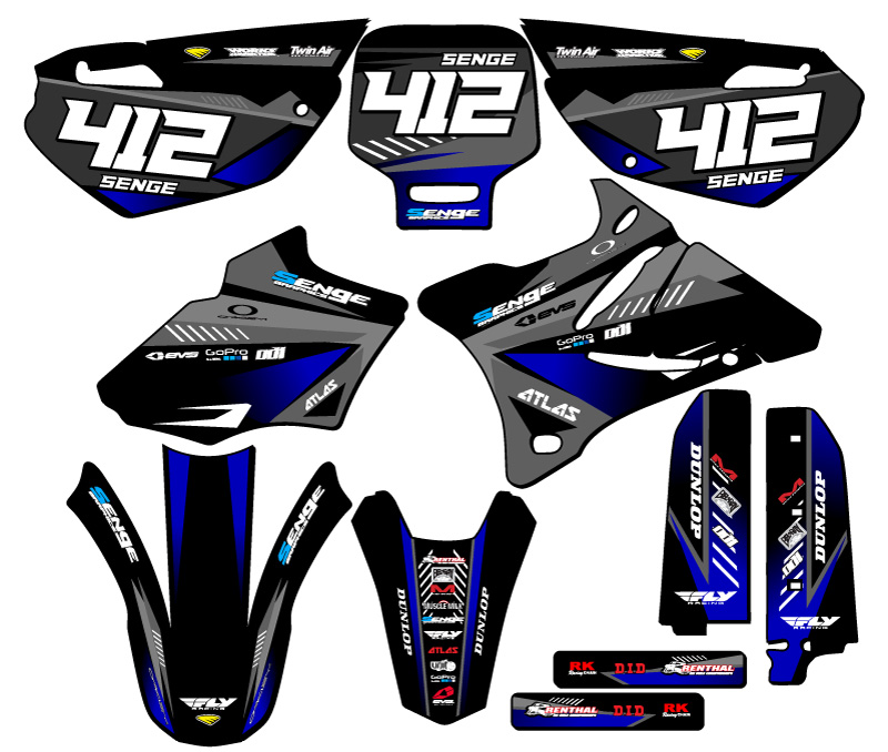 2002-2014 YZ 85 SURGE Black Senge kit de gráficos compatible con Yamaha - Imagen 8 de 10