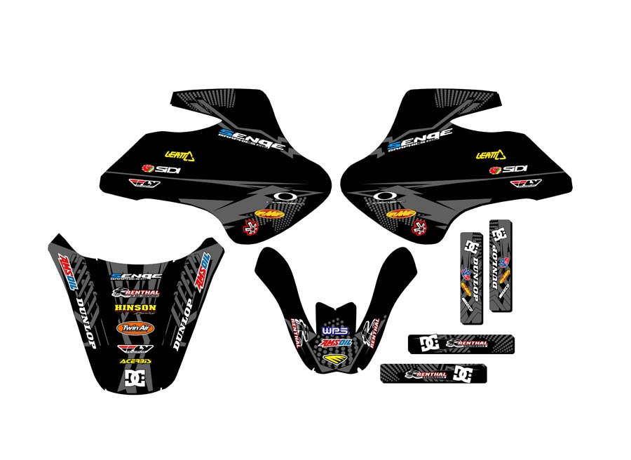 2000-2006 JR 50 MAYHEM Black Senge Graphics Kit Compatible with Suzuki - Picture 2 of 10